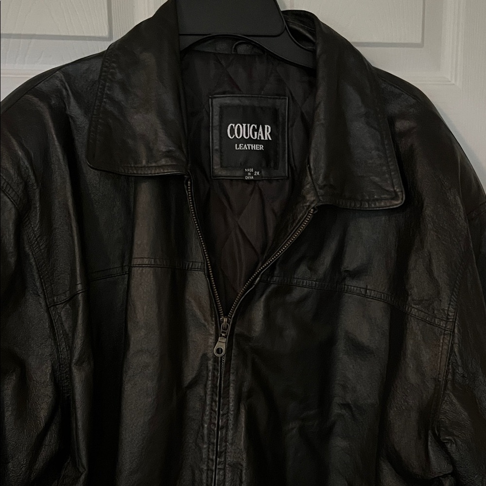Cougar Men's Black Leather Jacket
